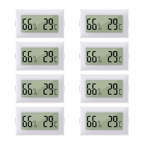 LYCXAMES Thermometer Hygrometer, 8pcs Mini LCD Digital Hygrometer Thermometer, 2in1 Innen Außenfeuchtemessgerät Temperaturmesser, Thermo Hygrometer...