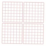 Uonlytech 4 Stück Wandhalterungen für Fotos aus Rosa Eisennetz Kreative Wanddekoration für Schlafzimmer Umweltfreundlich und Vielseitig als Bilderorganisator