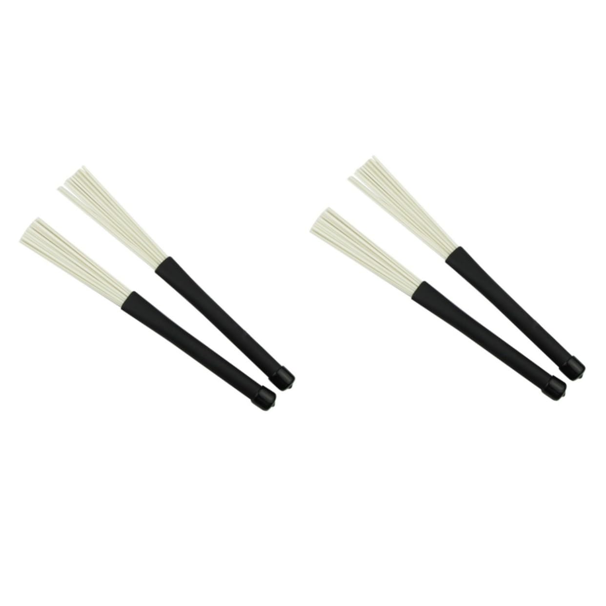 FAVOMOTO 2sets Drum Brushes Drumsticks for Music Lovers Jazz Drum Stick Soft Handle 2pcs*2