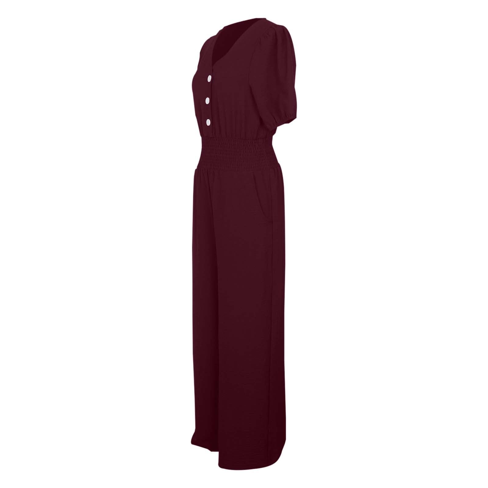 Generisch Jumpsuit Donna Elegante Tuta da donna per il tempo libero, vestibilità aderente con orlo in vita, design versatile per primavera, estate e autunno