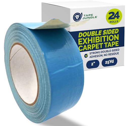 Double Coated Exhibition Carpet Tape 2" x 25Yd, 24 Rolls