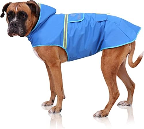 Bella & Balu Dog Raincoat - Waterproof dog coat with hood and reflectors for dry, safe walks, the dog playground and holidays with dog (M | Grey).