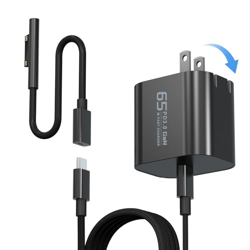 65W Surface Pro Charger Compatible with Surface Pro 3/4/5/6/7/8/9/10/X/11/12,Surface Book1/2/3,Power Adapter Compatible with Microsoft Surface Laptop/Tablet,Support 44W 36W