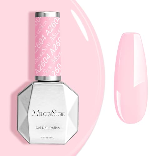 Image of MelodySusie 0.5fl oz Sakura Pink Gel Nail Polish, Nails Soak Off UV LED Bright Pink Gel Polish Gift for Women Nail Art Manicure Salon DIY Nail Design Decoration at Home-A2604