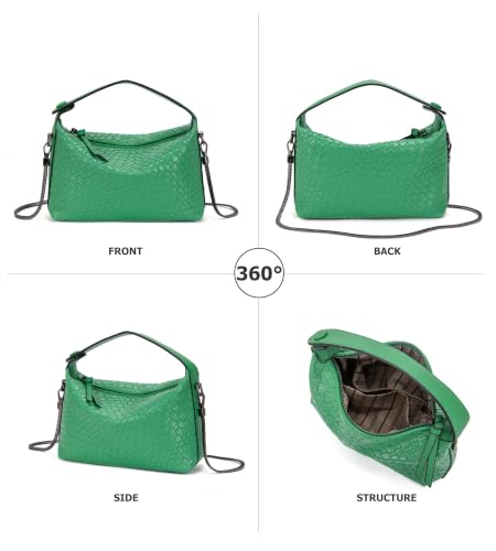 Image of Sweetovo Vegan PU Leather Hobo Tote Bag, Metal Chain Crossbody Purse