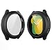 Yolin 2 Pack Hard Protective Case with Tempered Glass Screen Protector Compatible Samsung Galaxy Watch 5/4 40mm, PC Ultra-Thin All-around Cover For Galaxy Watch 4/5 40mm (2 Black)