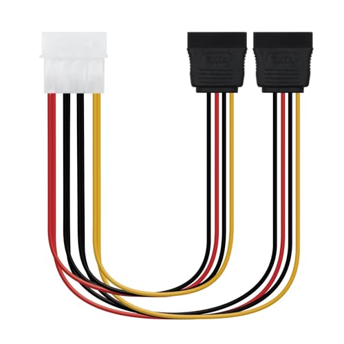 Brightium Cable SATA de alimentación 5.25” (Molex 4Pin) a 2x SATA, longitud 30 cm, ideal para conectar discos duros y unidades SSD.