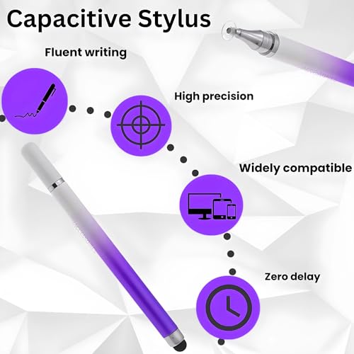 Image of 2-Way Dual-Sided Stylus Pen for All Touch Screen Devices Android Mobile Phones Tablets Pads Smartphones - Purple Gradient