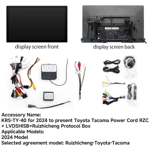 for Toyota Tacoma 2024-2026 Android Radio Stereo 14.6-Inch 1920 * 1080 HD Touch Screen Multimedia Stereo Video Player with Android Auto CarPlay 5G WiFi GPS Navigation DSP Backup HD Camera FM/AM SWC