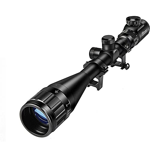 Cvlife Hunting Rifle Scope 6-24X50 Aoe Red And Green Illuminated Gun Scope With 6-9 Inches Quick Release Bipod & Picatinny Weavor Barrel Mount #TOP1