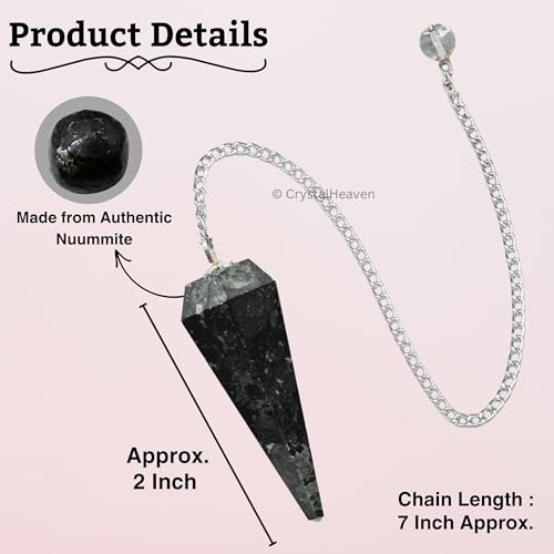 Image of Nuummite Pendulum Dowsing Tool - Natural Crystal Pendulum for Spiritual Guidance - Premium Dowser Pendulum for Accurate Divination and Energy Healing - Perfect for Energy Healing and Chakra Balancing - Handcrafted with Precision and Elegance