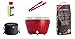 Produktbild LotusGrill S Small Kompakt Starter-Set Feuerrot der raucharme Holzkohlegrill mit 2,5 kg Buchenholzkohle, 200 ml Brennpaste, 1x Zange (Farbe nach Vorrat), 1x Tasche. Stromversorgung USB oder Powerbank