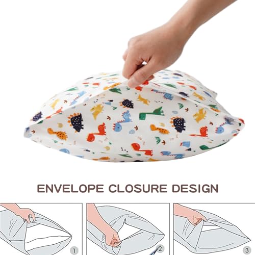 Image of Bunnikins & Clover Toddler Pillows with Pillowcase, 13 inchx18 inch Soft Cotton Kid Pillows for Sleeping, Bedding Small Pillow for Boys and Girls Aged 2-5 Years