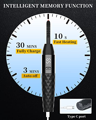 Buv Heated Eyelash Curler – 2023 Newest Released Rechargeable Electric Eyelash Curler With Temperature Adjustable For Valentine's Day Women's Day Gift (Black) #TOP5