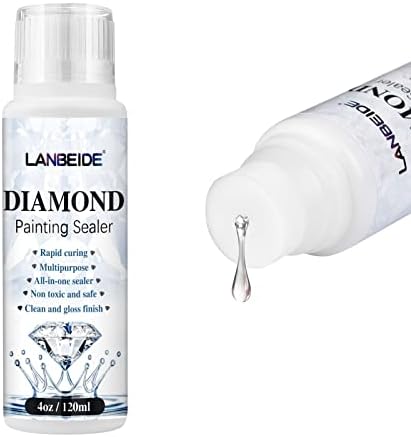 LANBEIDE Diamond Painting Sealer 120ML, 5D Diamond Painting Glue Permanent Hold & Shine Effect Sealer for Diamond Painting and Puzzle Glue (4 OZ)