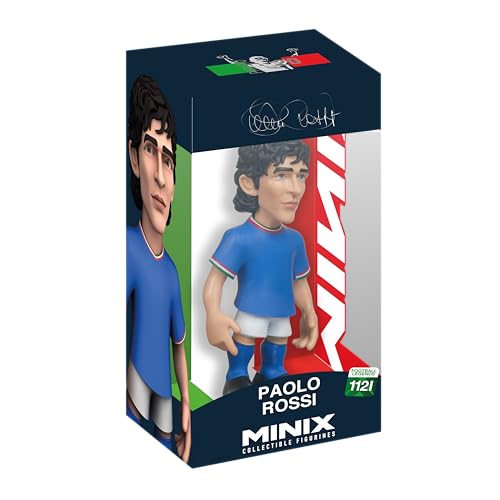 MINIX COLLECTIBLE FIGURINES Paolo Rossi Italy National Team Official Licensed 12cm Football Stars Model – Detailed Azzurri Player Figure – Soccer Gift for Fans & Collectors
