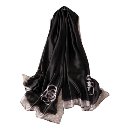 Image of Floral Printed Silk stole | silk Scarf for Women | stylish silk stole for women | Soft Lightweight Stole, Shawl & Neck Wrap | Scarf for Wedding, Party, Travel & Casual Wear