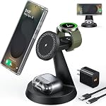 Chargeur sans fil magnétique pour Samsung, 3 en 1 Station de recharge Compatible avec MagSafe Chargeur Samsung pour Galaxy S25 Ultra Z Fold7/Flip7, Montres Charger Stand pour Galaxy Watch Ultra 8 7, pour Buds