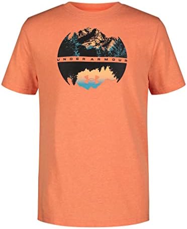 Under Armour Boys' Outdoor Short Sleeve T-Shirt, Crewneck, Vermillion World