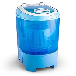 oneConcept SG003 - Mini Lavatrice, Lavatrice Ideale per Single, Case di Studenti e Campeggiatori, Capacità 2.8 kg, Potenza 180 W, Silenziosa, Basso Consumo di Acqua e Energia, Celeste