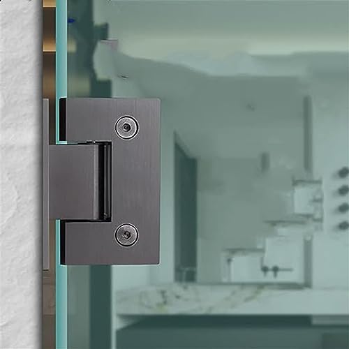 WANLIAN 90° Frameless Shower Glass Door Hinge Heavy Duty - Stainless Steel Wall to Glass Brackets for 8-12mm Tempered/Toughened Glass - Black (2 PCS) by WANLIAN - Image 5