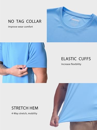 MAGCOMSEN 2 Pack Men's Short Sleeve Dry Fit Athletic Shirts UPF 50+ Running Gym Workout Tops Moisture Wicking Cooling Shirts4