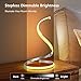NUÜR Spiral Modern Bedside Lamp (Silver), Stepless Dimmable, 3 Color Temperature, Curved Art Decorative Nightstand/Table Lamp for Bedroom Living Room Office Home