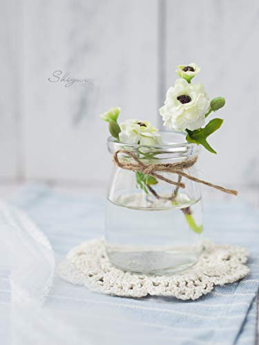 Qinizx 8 Pack 4 Inch Doilies Cotton Coaster Cup Mat Hollow Crochet Lace Cotton Coasters Doilies Round Flower Shape Cup Mat Handmade Table Placemats For Drinks Cups Bottles Decoration 4 Inch Beige thumb #6