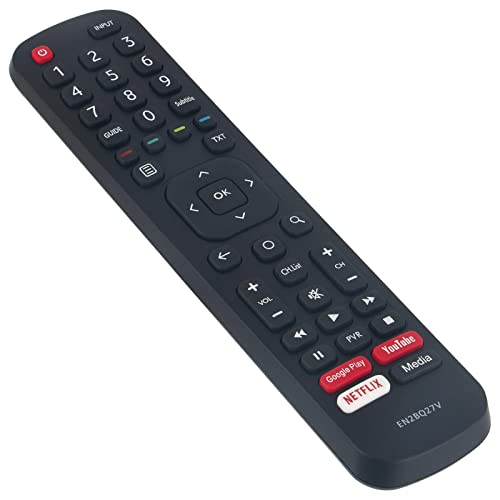 Image of EHOP EN2BQ27V Remote Control Replacement for VU LCD Smart TV Remote Controller with GooglePlay Netflix YouTube Apps