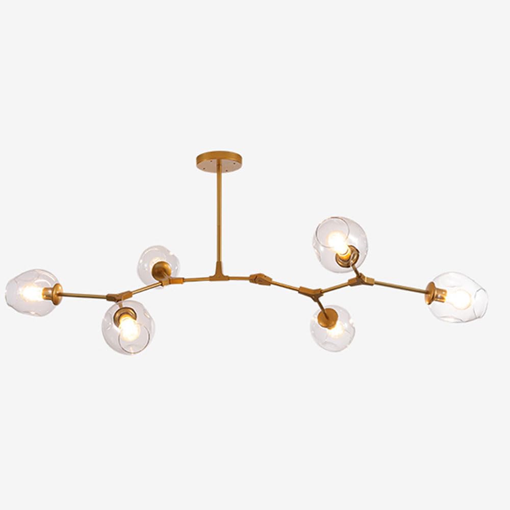 FZQSXAZU Ceiling Pendant Light Fixture Nordic Glass Chandelier Gold Modern Adjustable Lamp Arm Hanging E27 Industrial for Living Room Bedroom Kitchen
