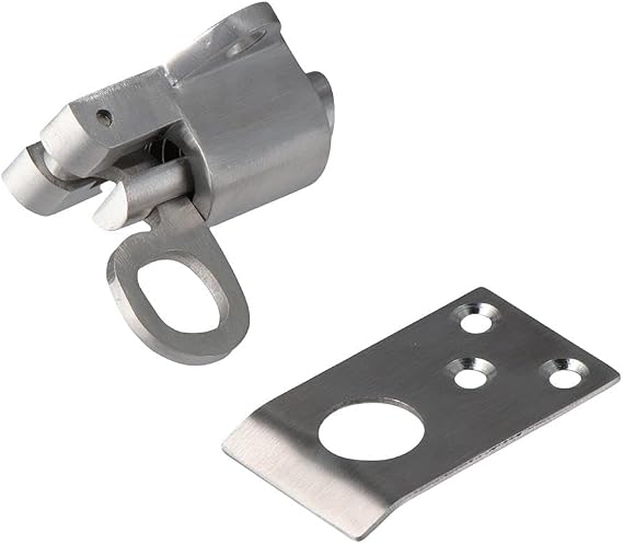 Door Latch Lock Stainless Steel Security Pull Ring Spring Automatic Bounce Door Bolt Gate Latch for Window Shed Gate Toilet Bedroom