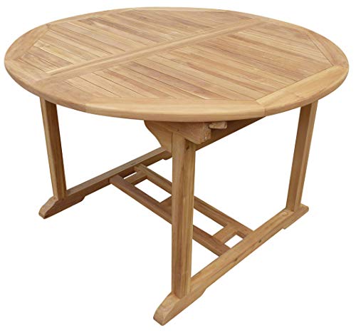 Seven Seas Teak Ocean Beach Round To Oval Outdoor Patio Extension Table, Made From Solid Teak Wood #TOP3