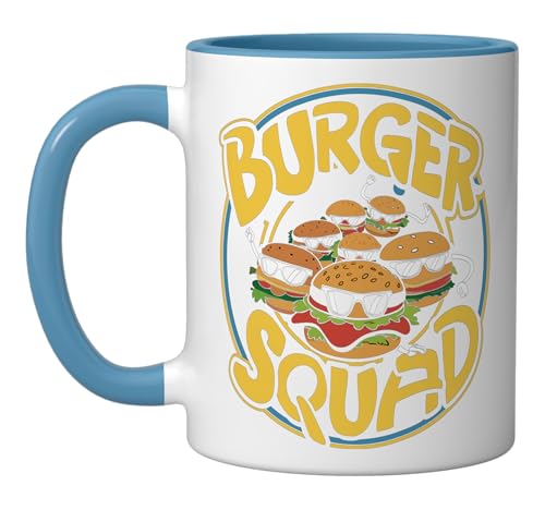 Burger Squad Funny Cheeseburger Lover Food Hamburger Crew Ceramic Mug,...