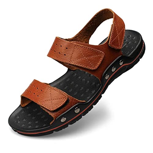 Men's Breathable Men's Sandals Trend Beach Shoes Slippers Sandals Sandals Genuine Leather Sandals(38)