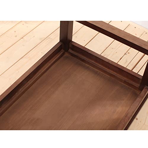 Table d'appoint en bois massif 45x70cm | Petite table de thé pour balcon - 4