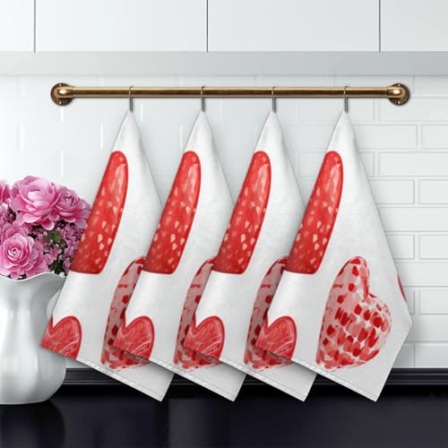 Torchons de cuisine doux microfibre absorbants Saint Valentin 45x72