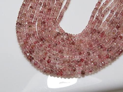 Perles en quartz fraise 3.5mm pour atelier bijoux bohèmes et chics