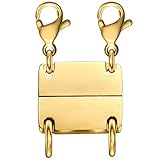 Layering Magnetic Necklace Clasp,18 K Gold and Silver Separator for Stackable Necklaces