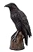 Black Raven Bird on Stump Statue Cold Cast Resin Figurine