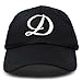 DALIX Initial Hat Letter D Black Womens Baseball Cap Monogram Cursive Embroider