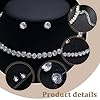 QEXUJOW Collane da donna Girocollo con strass Girocollo con strass in oro bianco con collana scintillante da donna, collana in argento con misura regolabile (set di 3) #2