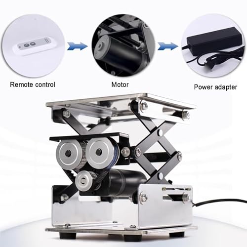 Plataforma de elevación eléctrica de acero inoxidable con mando a distancia, capacidad de carga de 10 kg, funcionamiento silencioso, 20 x 20 cm, mesa de elevación para uso en laboratorio