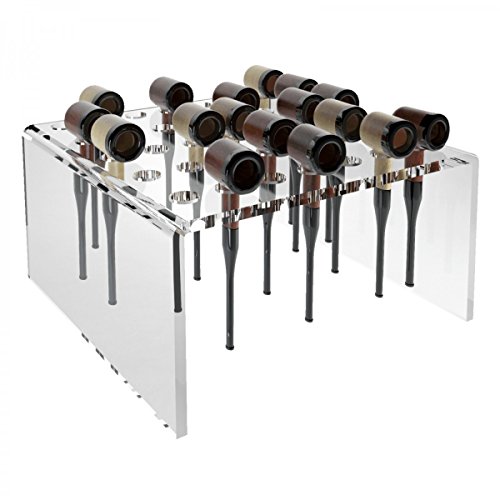 Design moderno ed elegante. DesignPlex Porta pipe in plexiglass trasparente a 35 fori - Misure: 27 x 28 x H14 cm