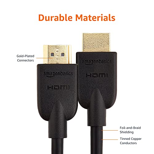 Amazon Basics HDMI Cable, 2-Pack, 3ft, 4K@60Hz, High-Speed 4K HDMI 2.0 Cord for Blu-ray, Ethernet, 2160p, 48 bit, Compatible with TV/PS5/Xbox/Roku, Black view 2