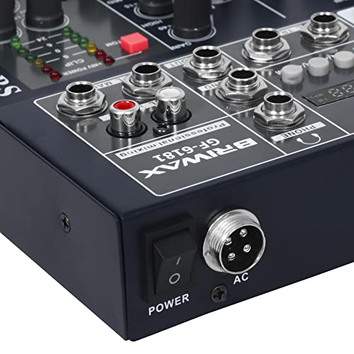 Mesa de Som 4 Canais Profissional Phantom Power 48v DJ Bluetooth RCA XLR Mp3 Usb Delay e Reverb Bivo