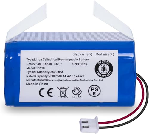 Image of JOTACT Upgraded 2.8Ah Replacement RVBAT850 Battery for Shark Ion R75 RV761 RV850C RV1000S RV1100VL RV101AE UR1000SR RV700 N RV720 N Vacuum Cleaners (2-Prong Connector)