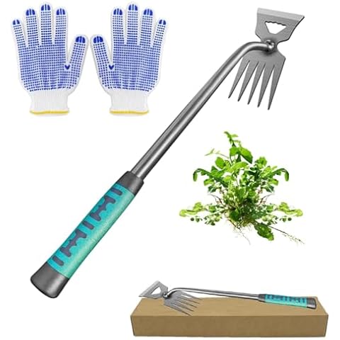 Gardening Hand Weeder Tools, 2024 New Weeding Artifact Uprooting Weeding Tool, Durable Manganese Steel Hand Weeder Tool, Manual Weeders Gardening Tools for Yard Farm and Garden (5 Tines) Cover