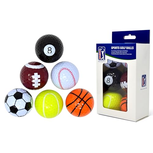 PGA TOUR Einzigartige Fun Sport Golfbälle (6er Set), Mehrfarbig, PGAT167