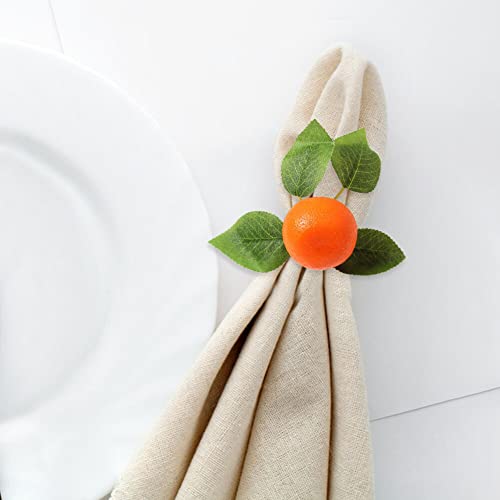Eubuy EUBU14616 Napkin Rings Set Of 6, Artificial Orange Holiday Napkin Ring Holders Fruit Napkin Ring Buckles thumb #4