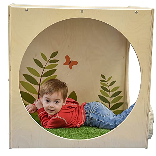 Children's Factory Angeles Nature Reading Cube With Grass Mat, Ang1535P, Toddler Classroom Furniture, Kids Reading Nook, Wood Tunnel For Preschool, Homeschool Or Daycare #TOP5